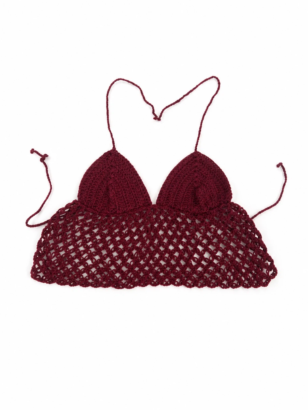 Maroon Crochet Halter Top