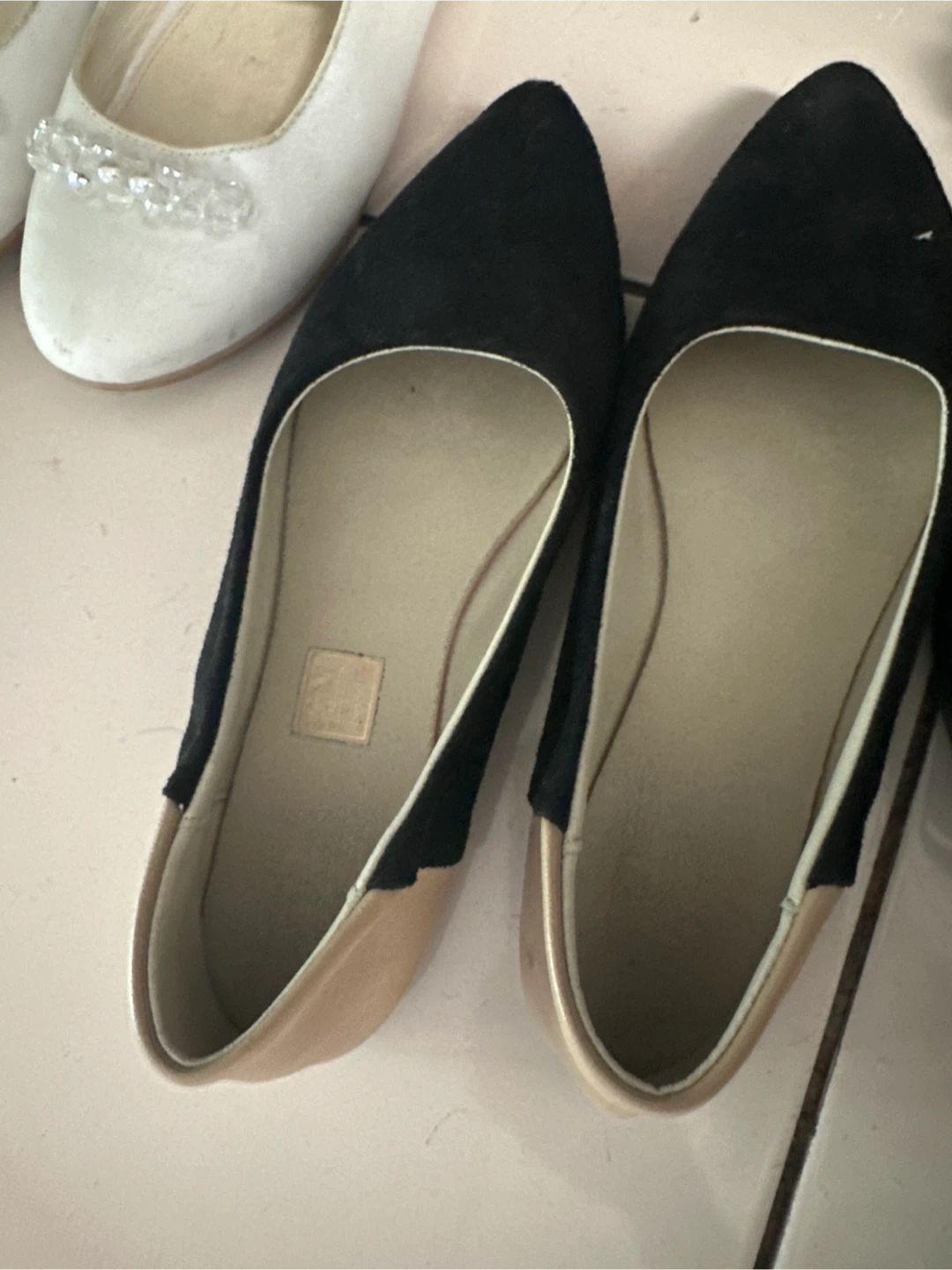 Black Suede Pointed Toe Flats
