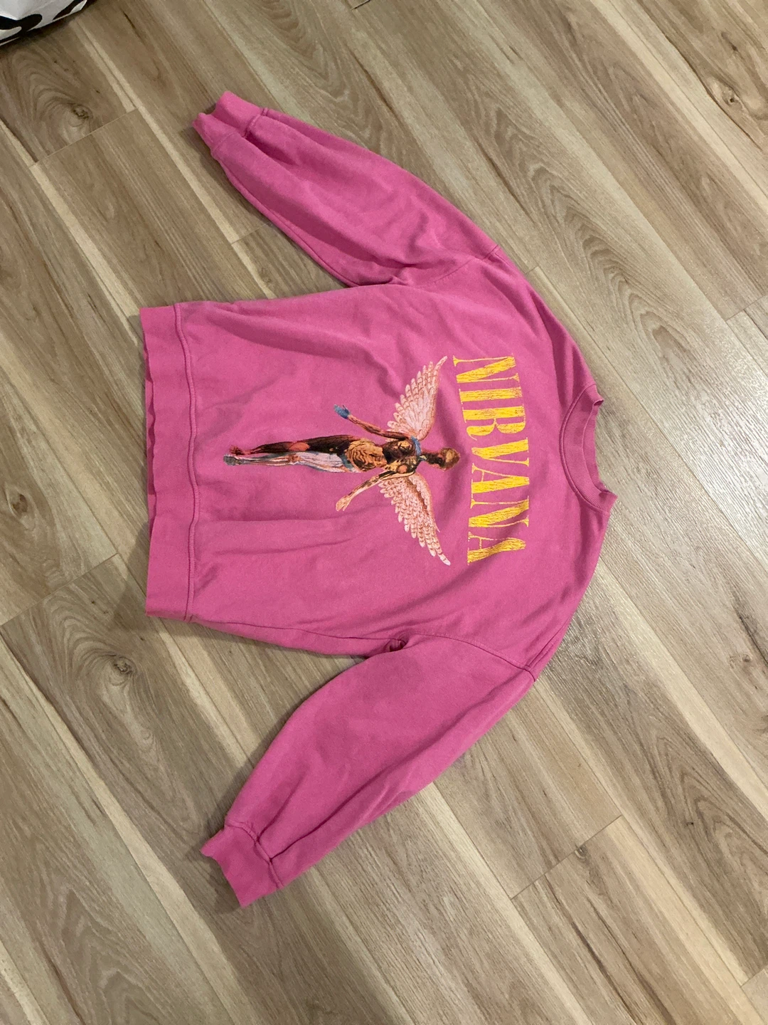 H&M Nirvana Pink Graphic Crewneck Sweatshirt