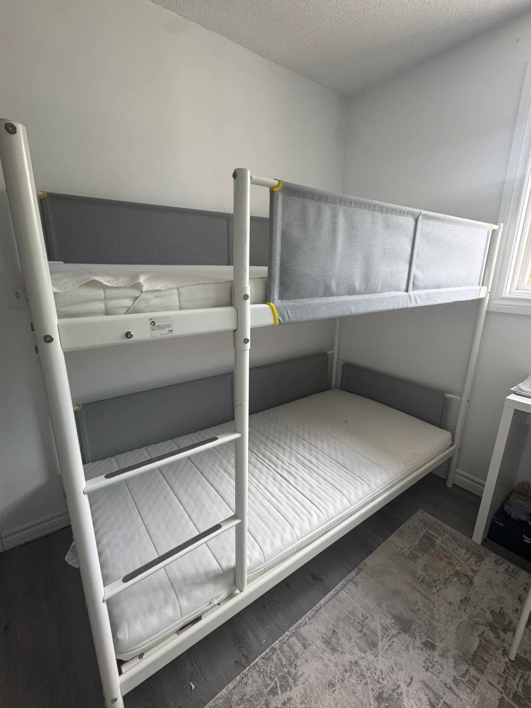 White Metal Bunk Bed with Grey Accents - photo 4