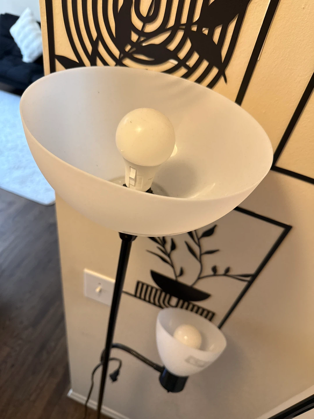 Pair of Black Floor Lamps with Reading Light - photo 4