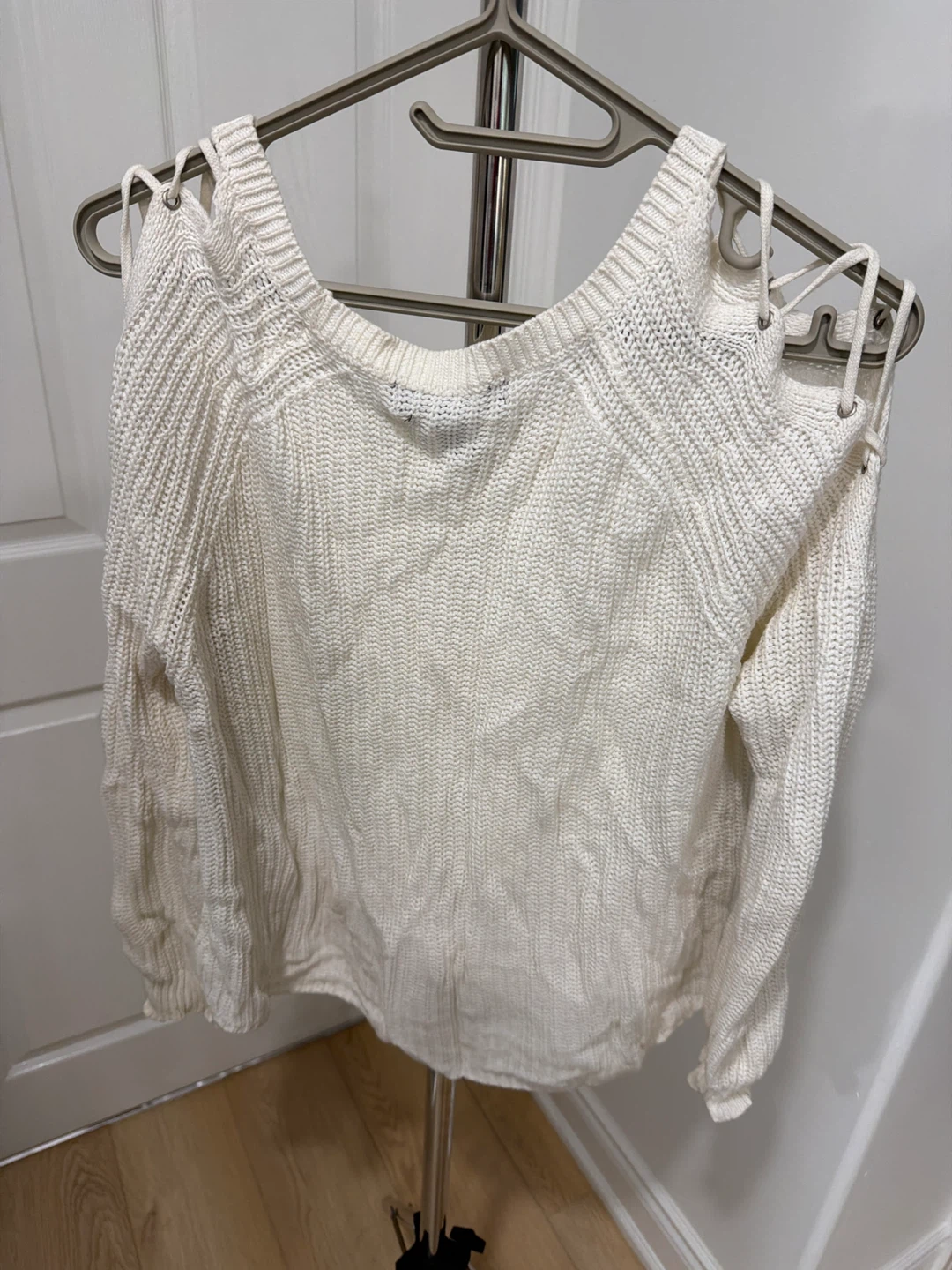 White Cold Shoulder Sweater - photo 2