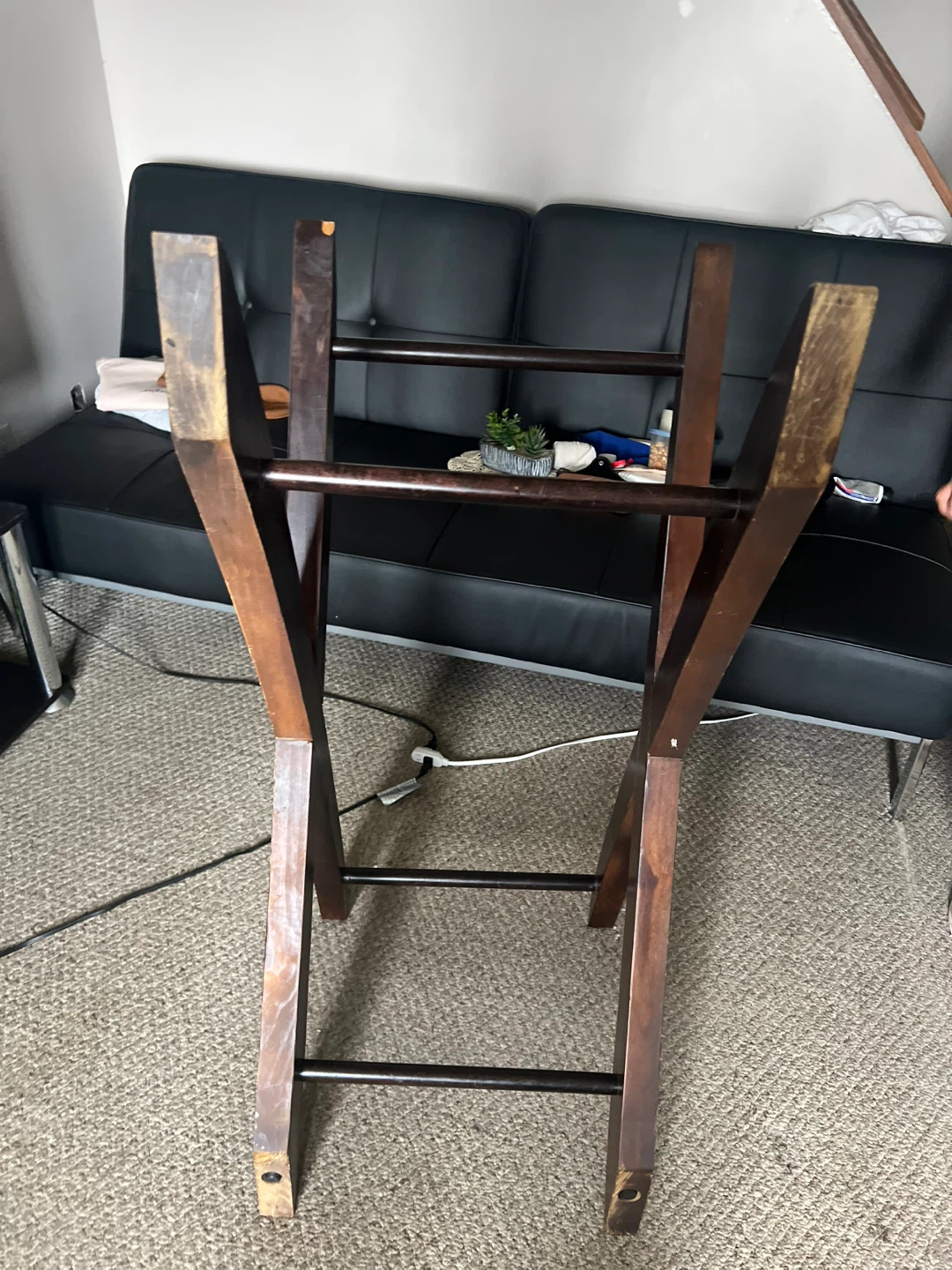 Glass Top Coffee Table with Wooden Base - photo 3