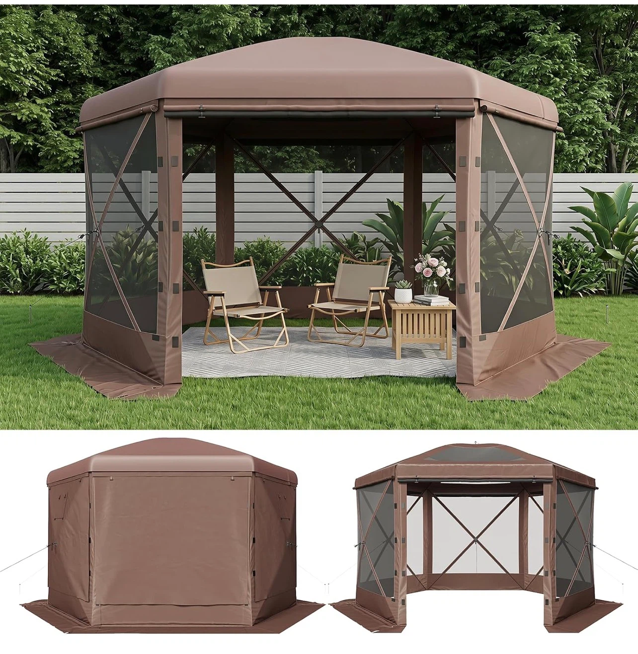 10x10FT Pop Up Gazebo Tent with Screens - photo 2
