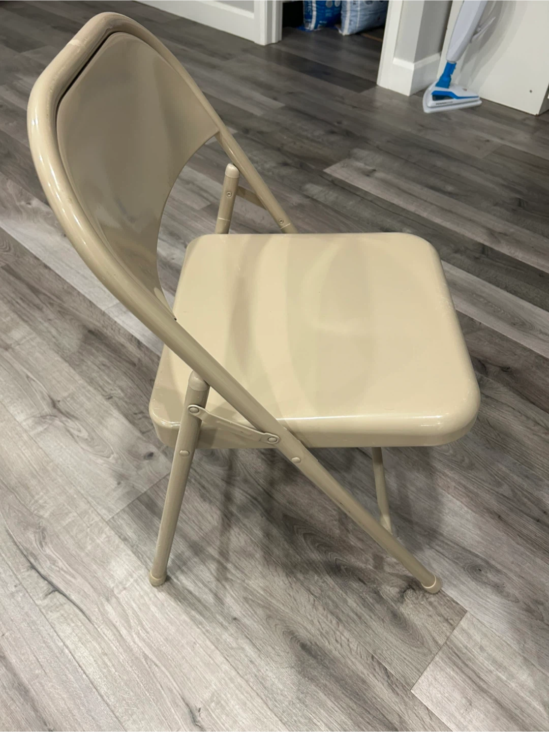 Folding Chairs (Set of 3) - Beige Metal - photo 2