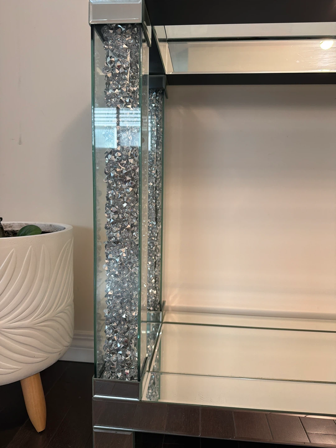 Crushed Diamond Mirrored Console Table - photo 3