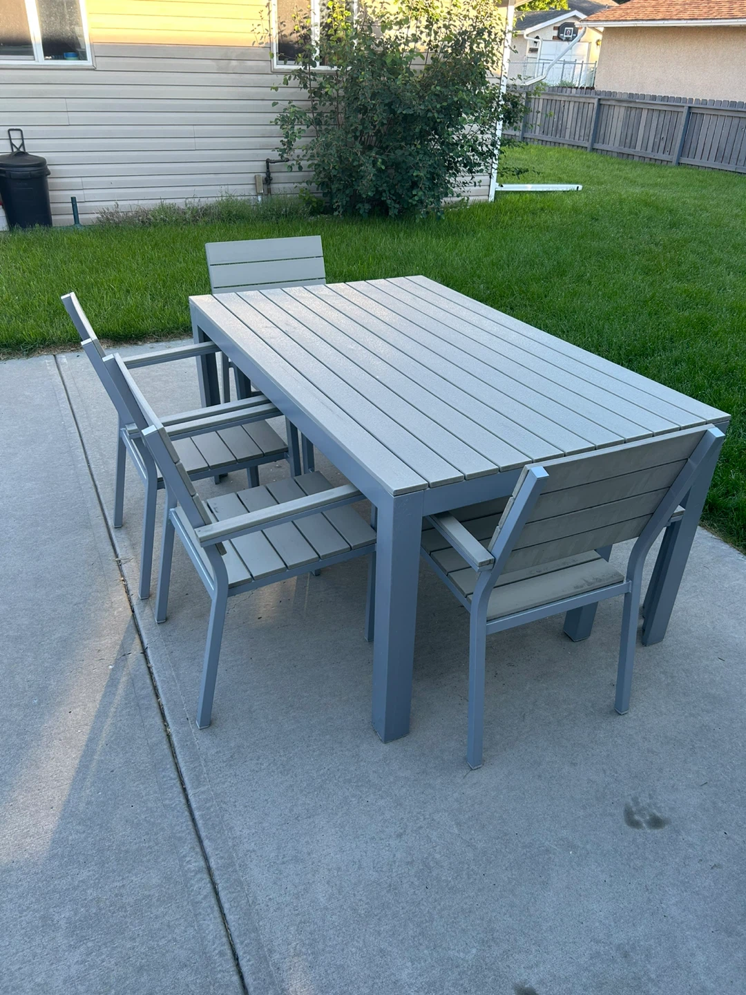 Grey Outdoor Dining Set - Table and Chairs - photo 2