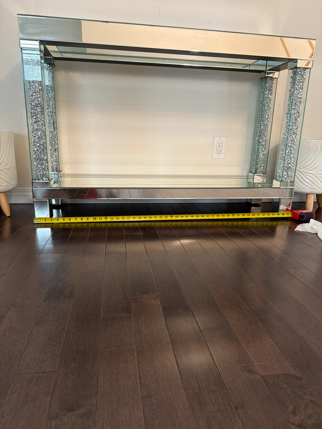Crushed Diamond Mirrored Console Table - photo 5
