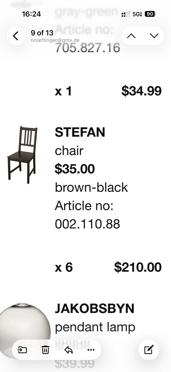 IKEA TARSELE table plus 6 STEFAN Chair Brown-Black - photo 3