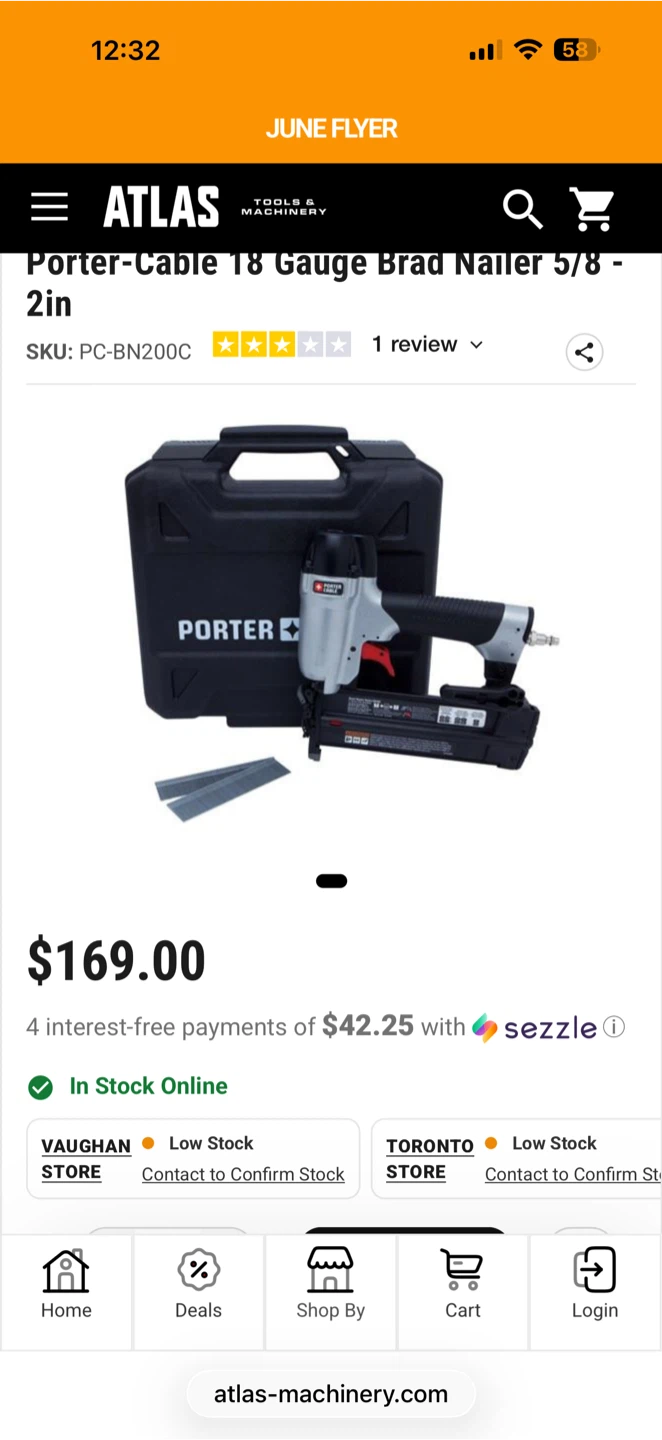PORTER CABLE BRAD NAILER