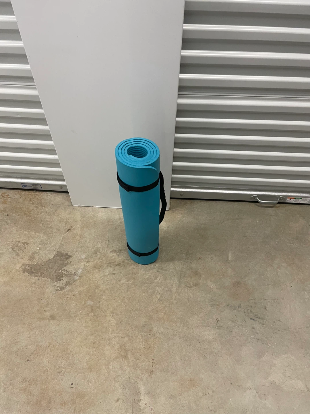 Blue Yoga Mat with Carry Strap
