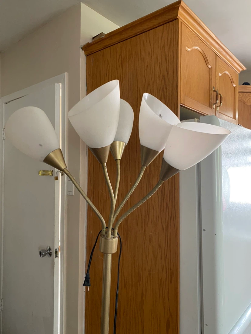 Gold 5-Arm Floor Lamp / garage sale