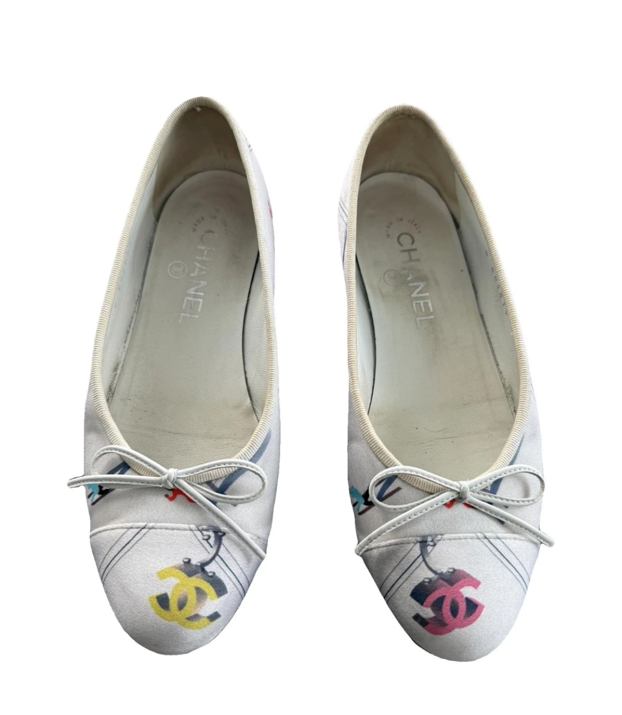 Authentic Chanel silk Ballet Flats -