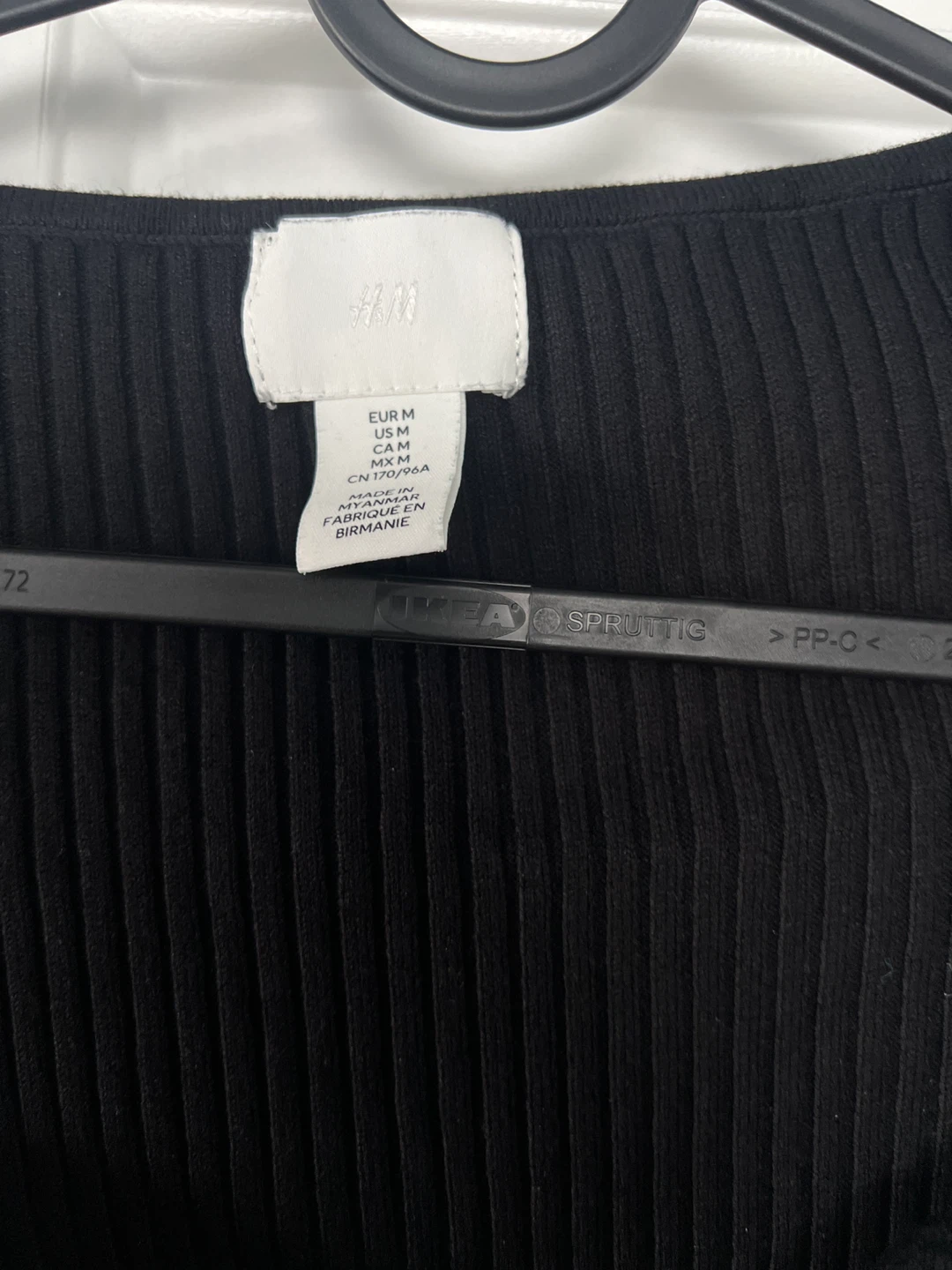 H&M Black Ribbed Square Neck Top - photo 3