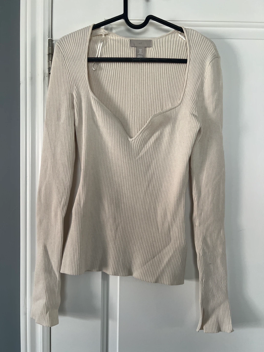 H&M Ribbed Knit Sweater - Cream - Medium - photo 2