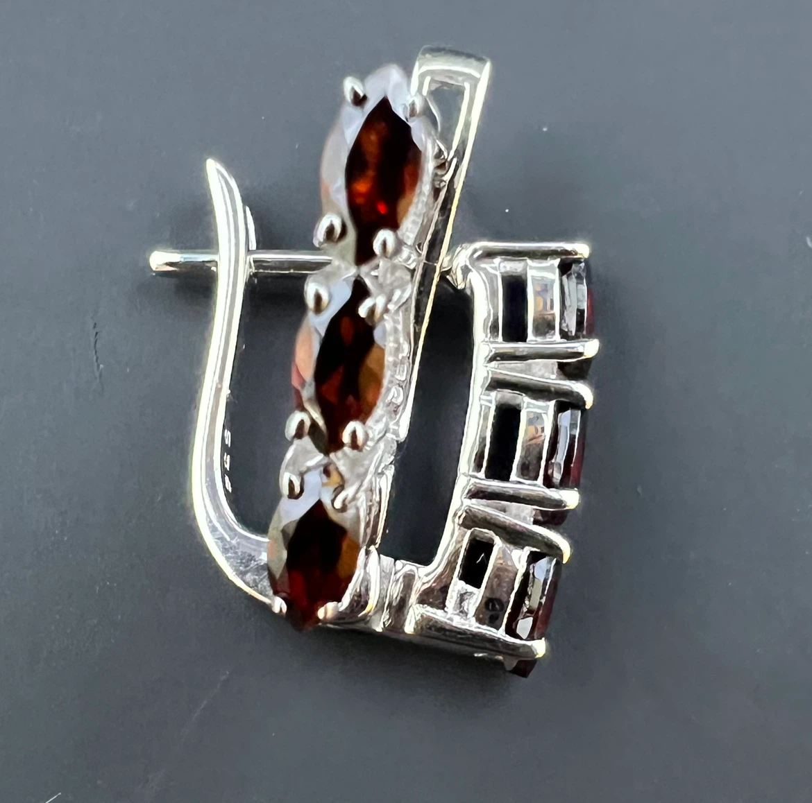 Brand New Red Garnet Sterling Silver Earrings