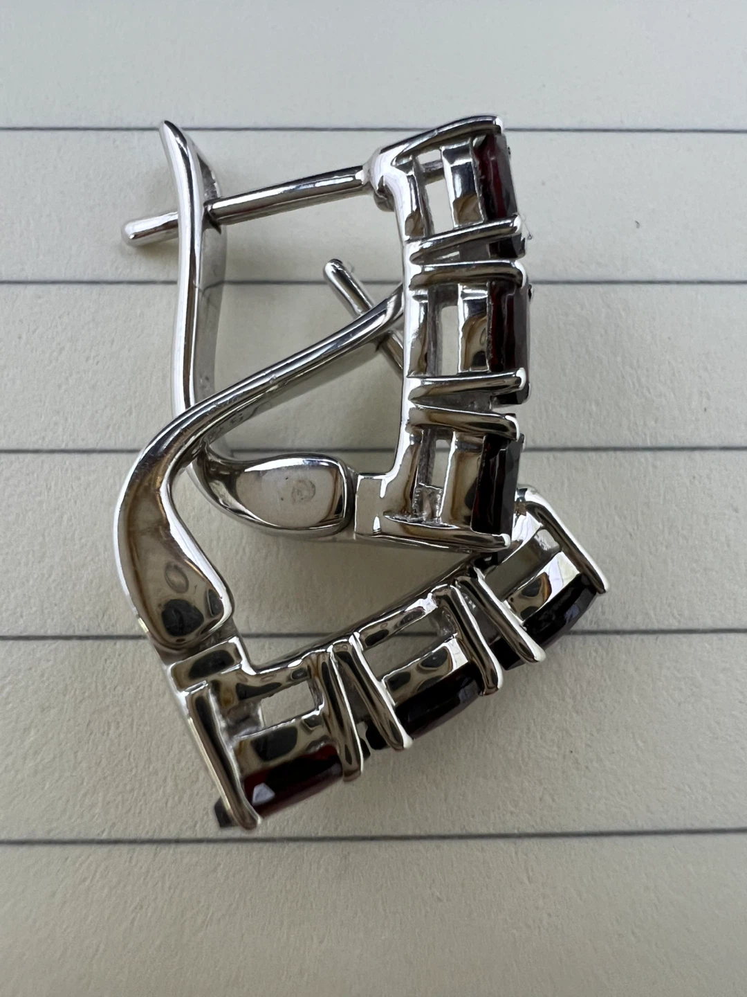 Brand New Red Garnet Sterling Silver Earrings - photo 4