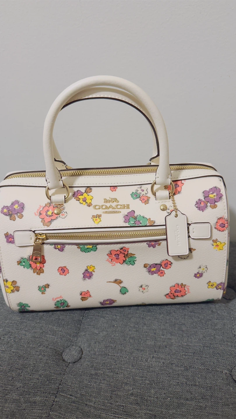 Coach Rowan Satchel With Floral Print