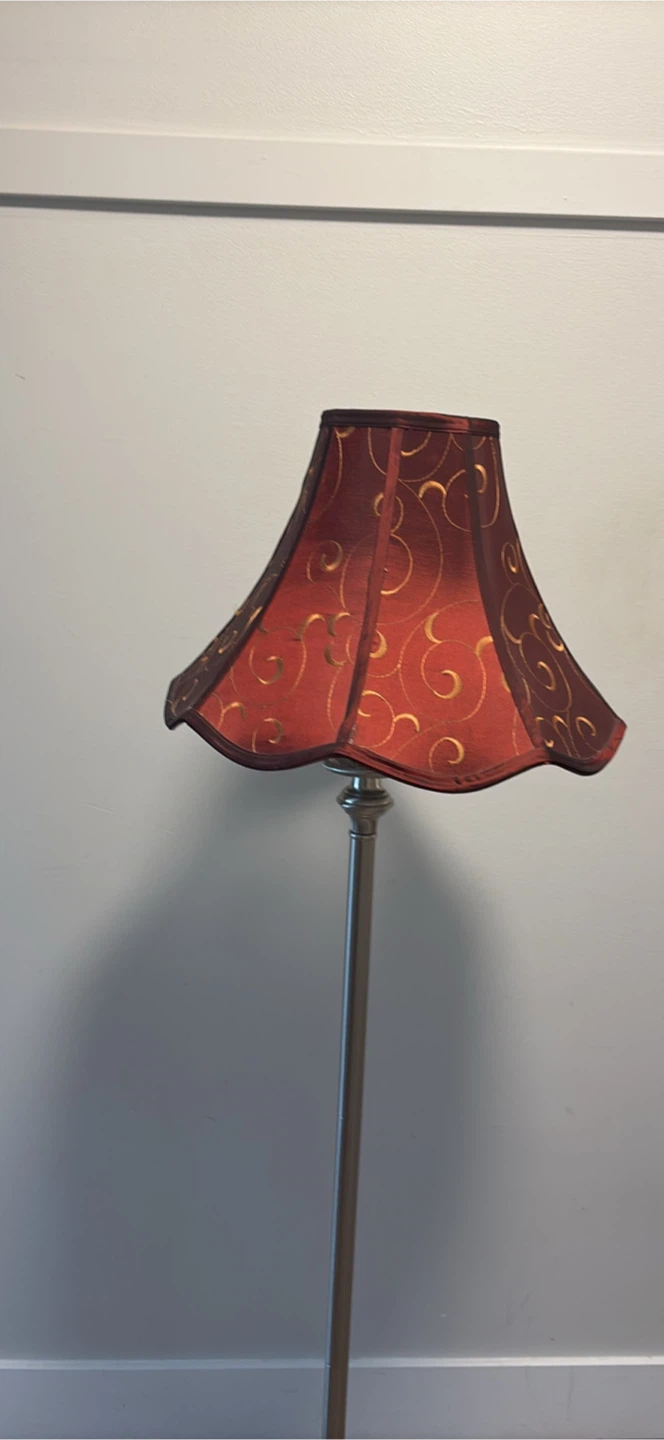 Red patterned lampshade floor lamp - photo 2