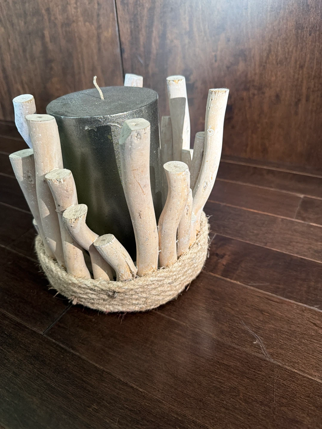 Pillar Candle with Driftwood Holder - photo 2