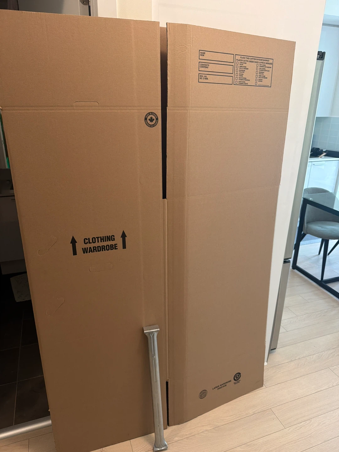3x Cardboard Clothing Wardrobe Box
