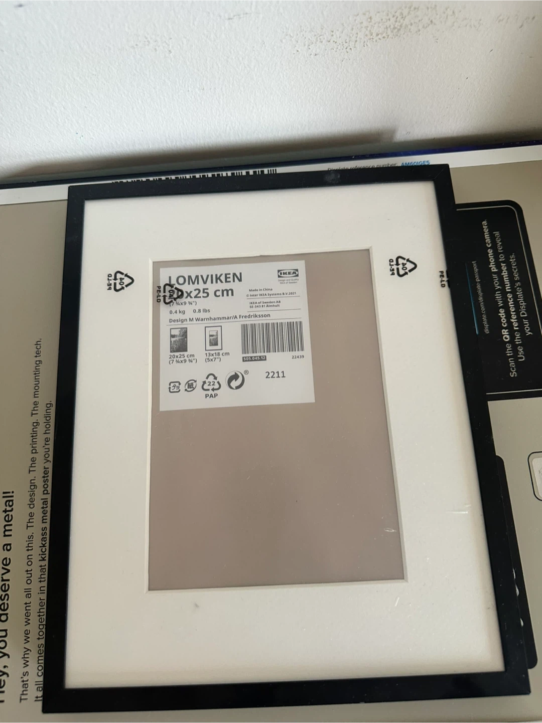 IKEA LOMVIKEN Black Picture Frame 20x25 cm