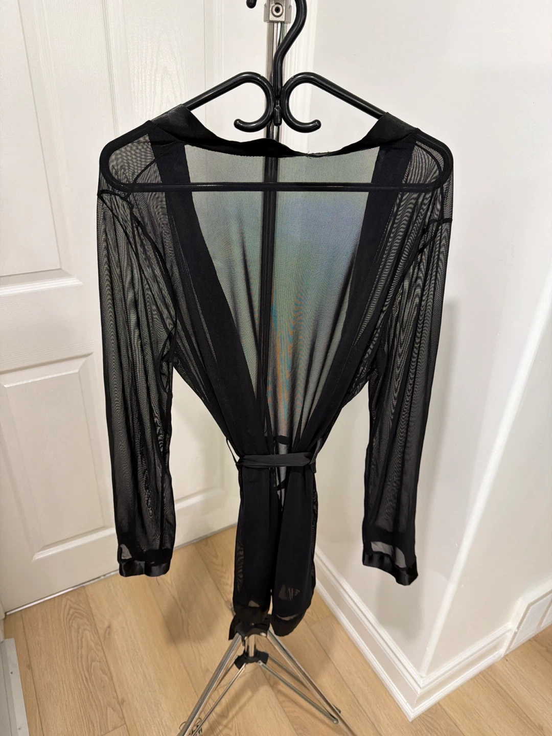 Black Mesh Kimono Robe - photo 2