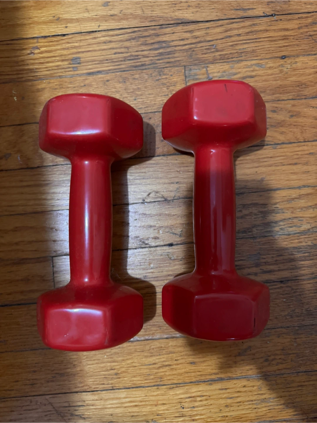 Pair of red 8lb dumbbells - photo 2
