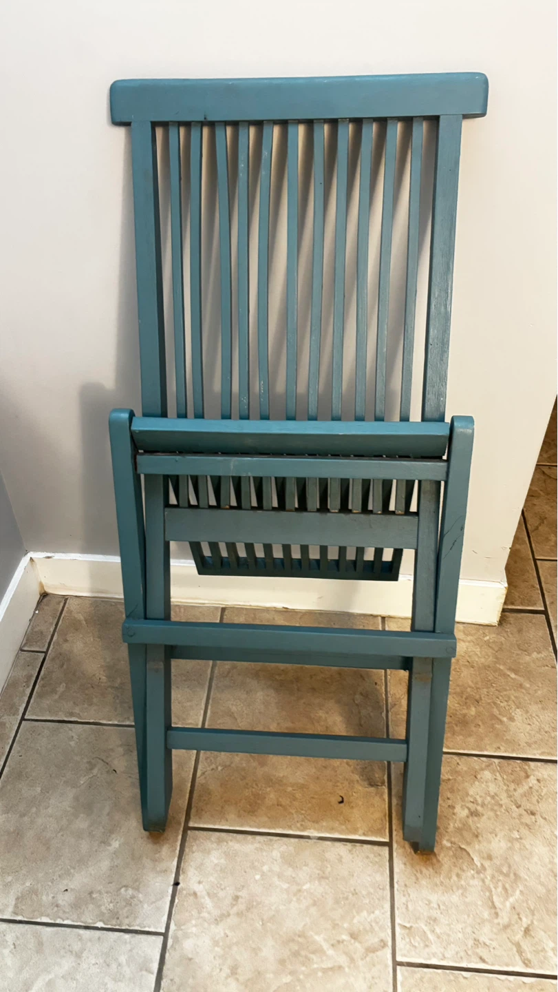 Teal Folding Wooden Chair