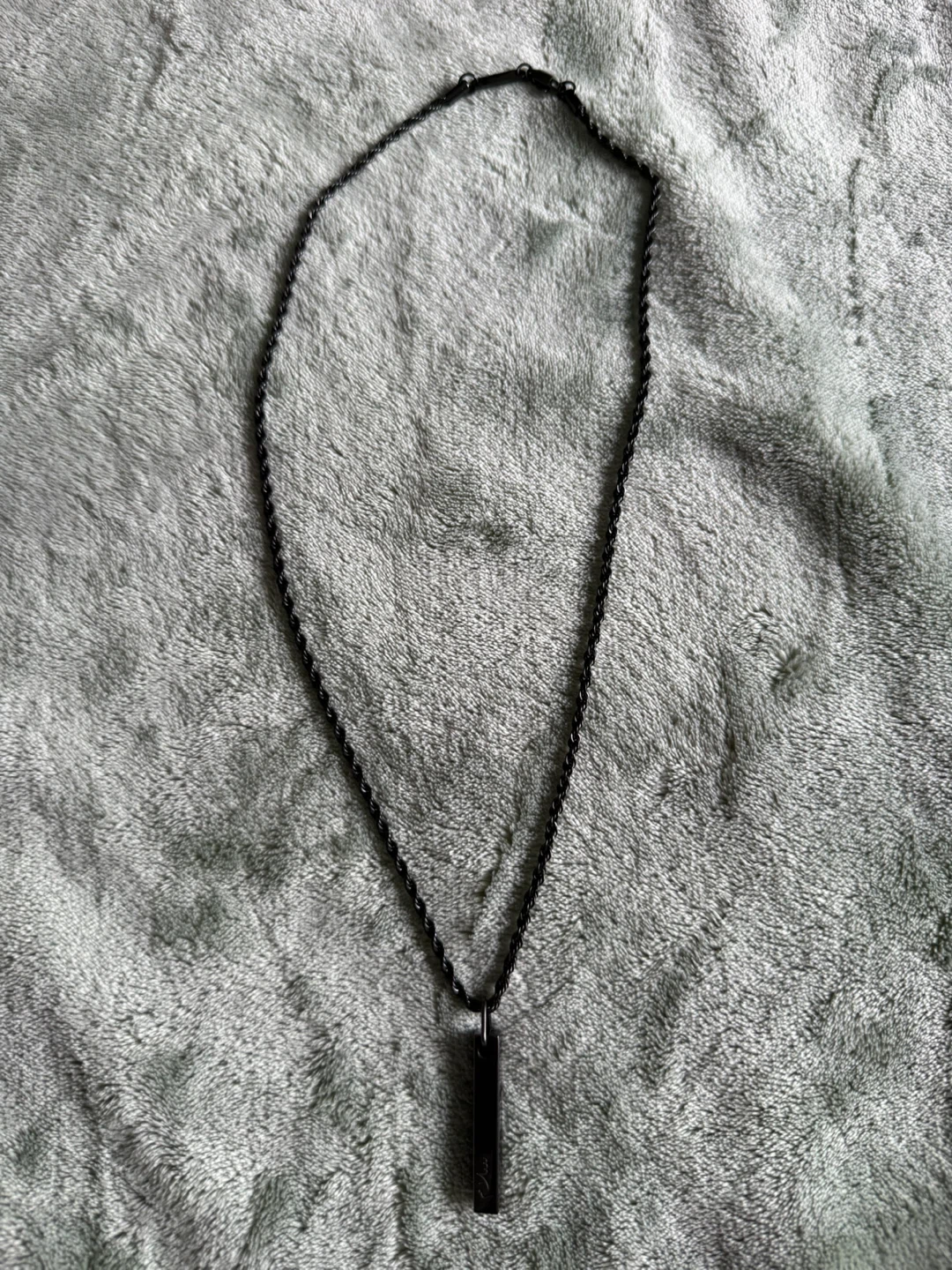 Black Bar Pendant Necklace