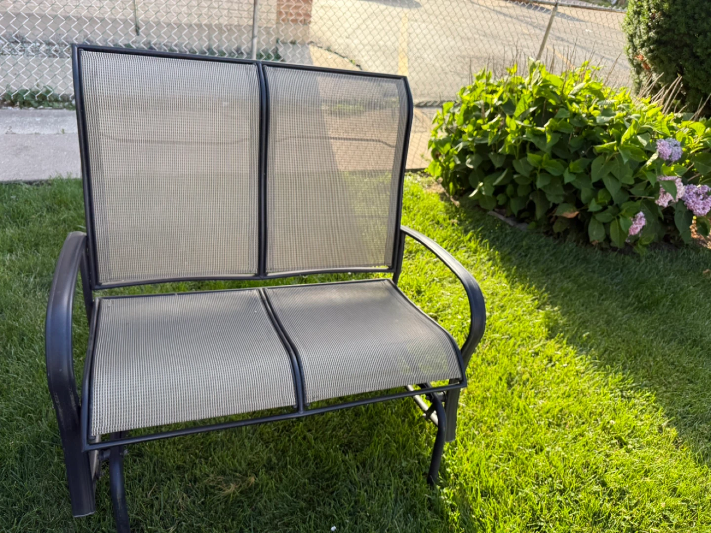 Glider Bench with Side Table. $100.00 or best offer - photo 4