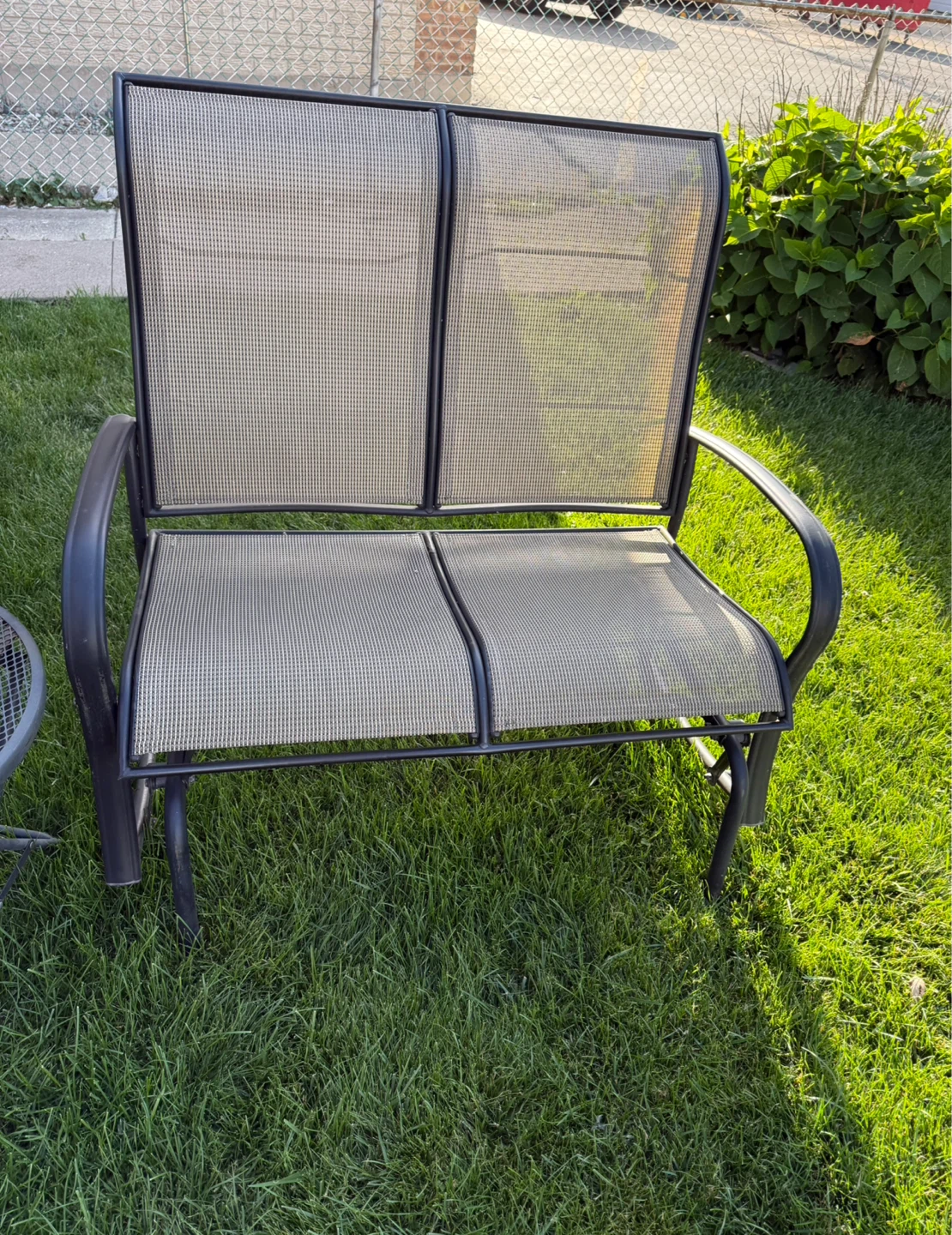 Glider Bench with Side Table. $100.00 or best offer - photo 2