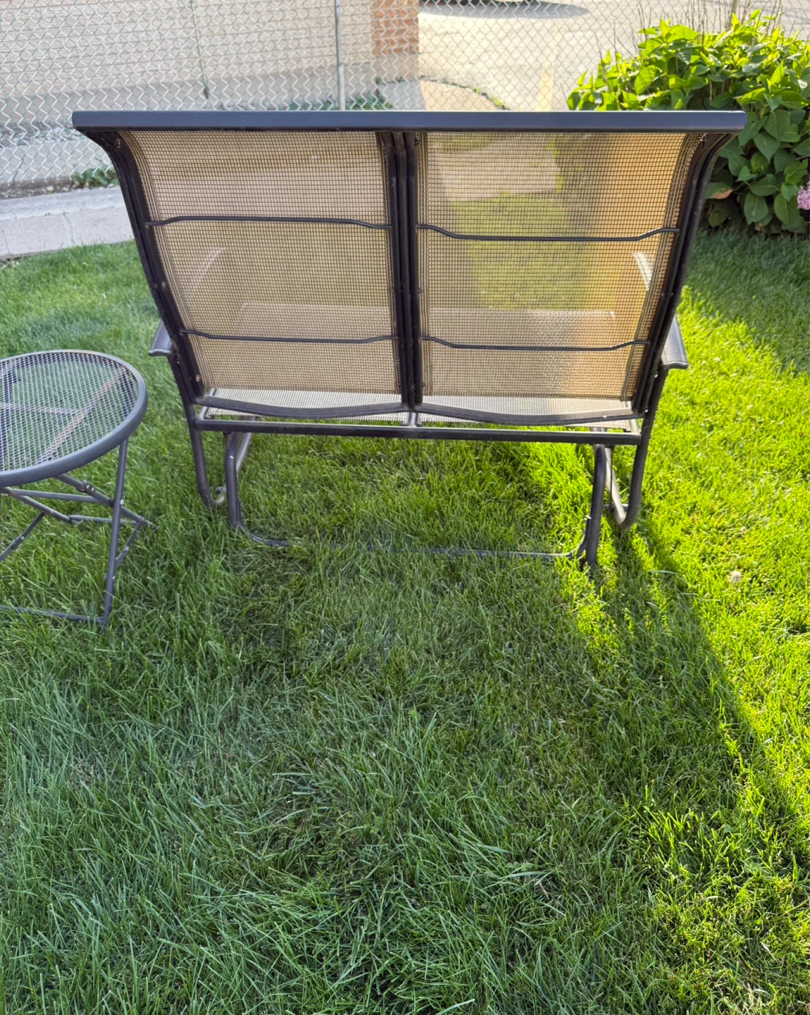 Glider Bench with Side Table. $100.00 or best offer - photo 3
