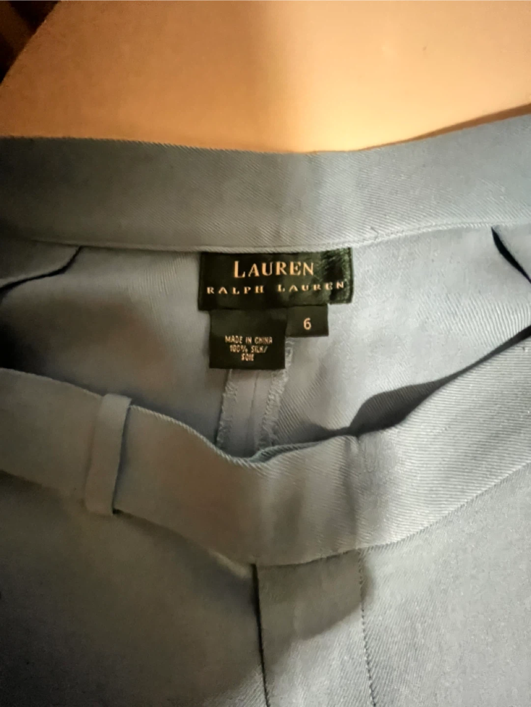 Ralph Lauren Blue Silk Blend Trousers Size 6