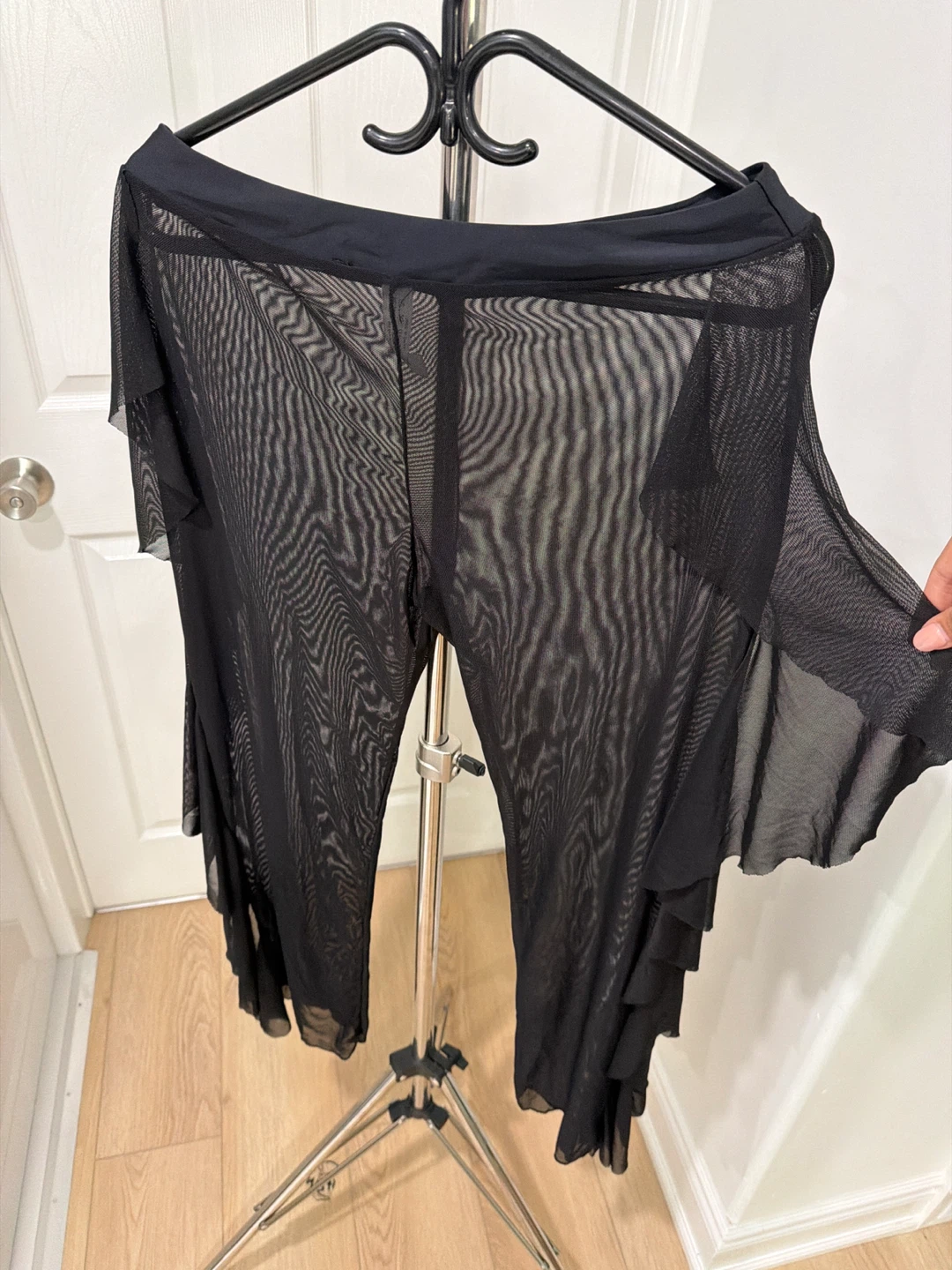 Black Mesh Flare Pants - photo 2