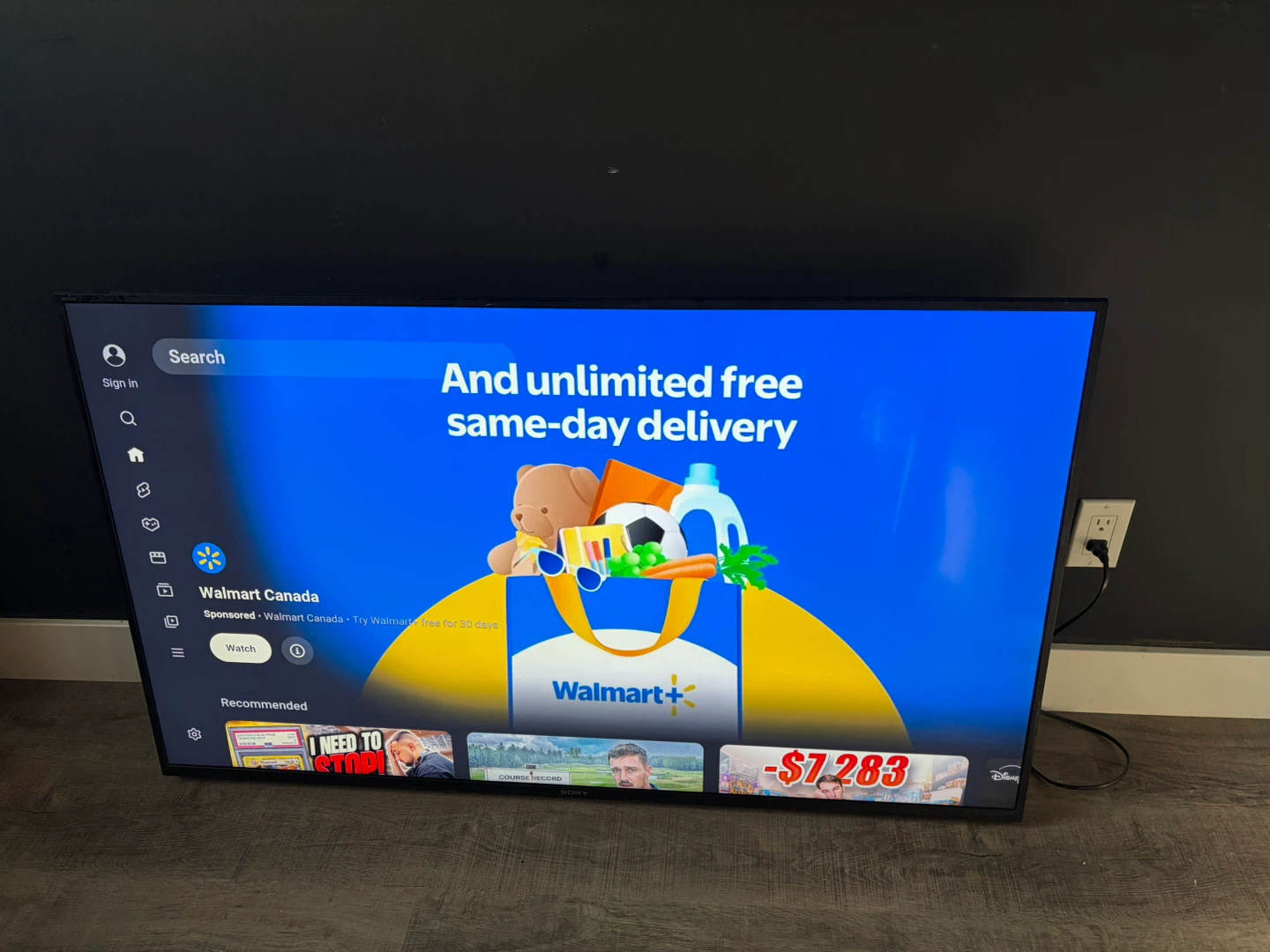 Sony 55 inch smart TV with mount to wall back set up - photo 2