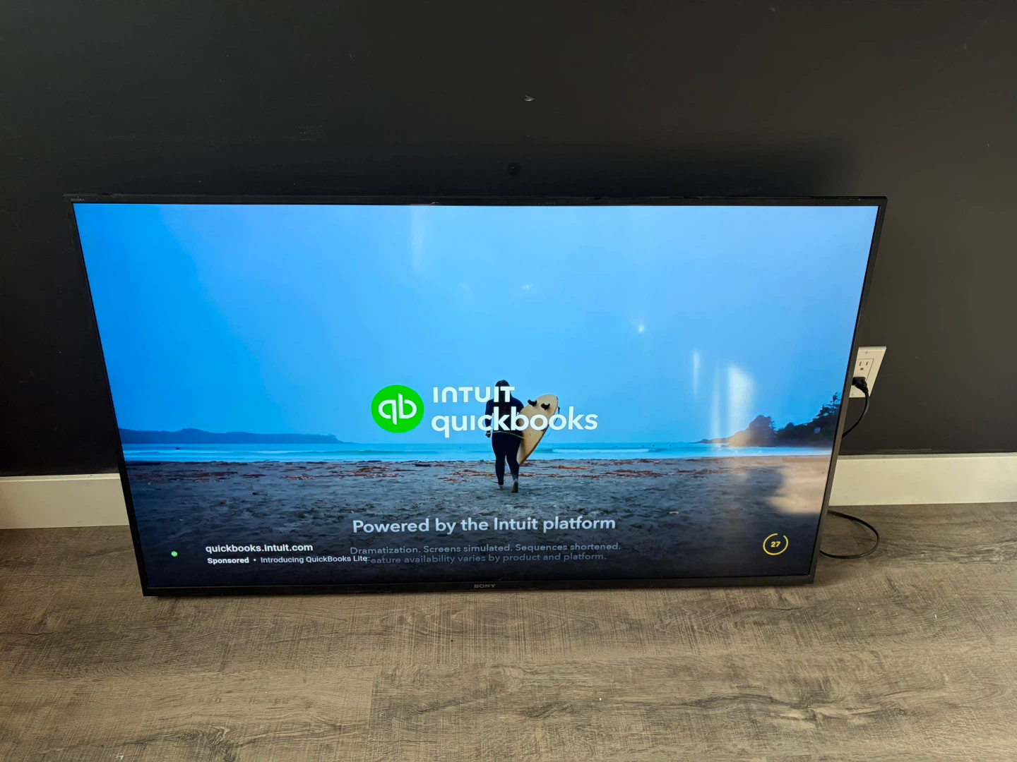 Sony 55 inch smart TV with mount to wall back set up - photo 3