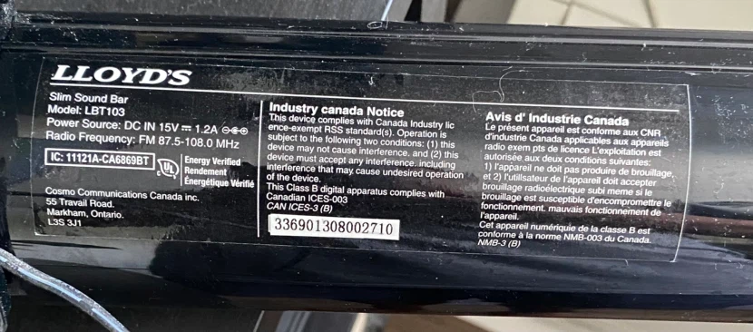 Slim Sound Bar - Lloyds LBT 10 - photo 5