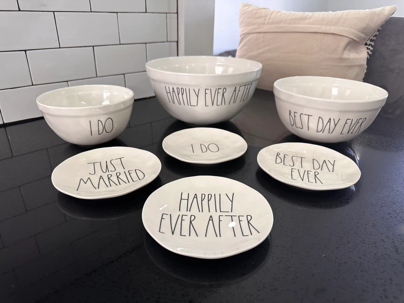 Rae Dunn "Bride & Groom" Mugs and "Mrs. Est. 2019" Mug Set - photo 2
