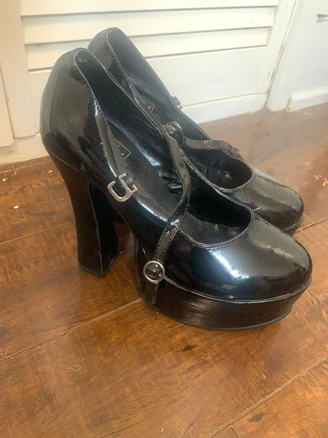 Black Mary Jane Platform Heels Size L - photo 3