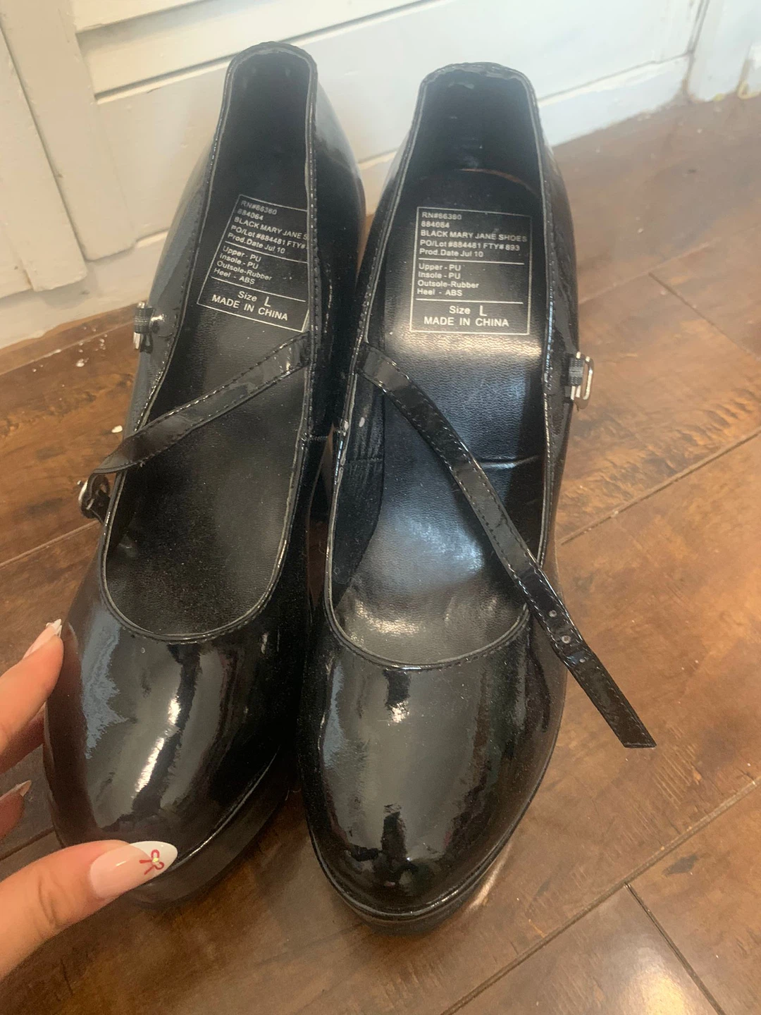 Black Mary Jane Platform Heels Size L - photo 4