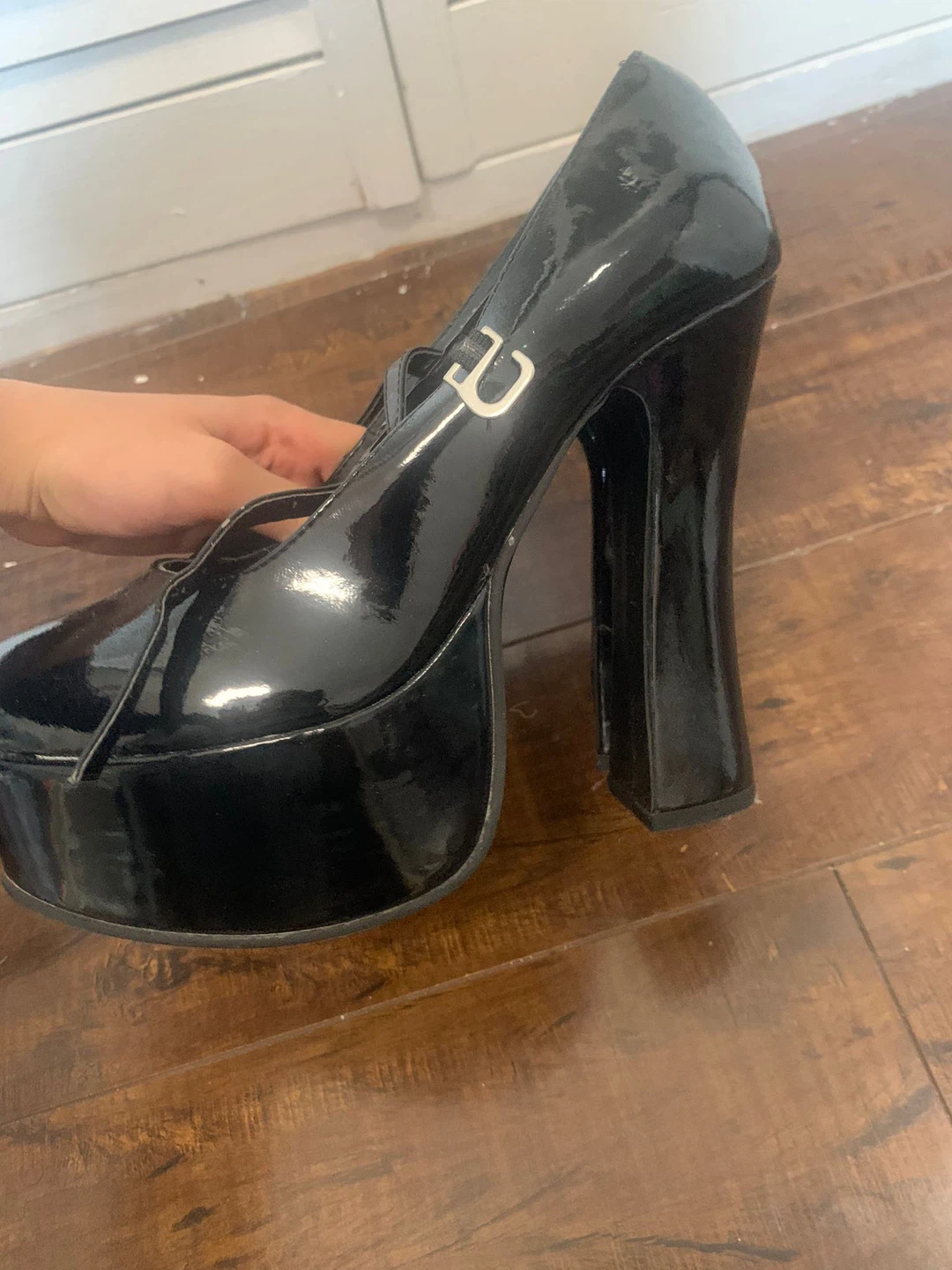 Black Mary Jane Platform Heels Size L - photo 2
