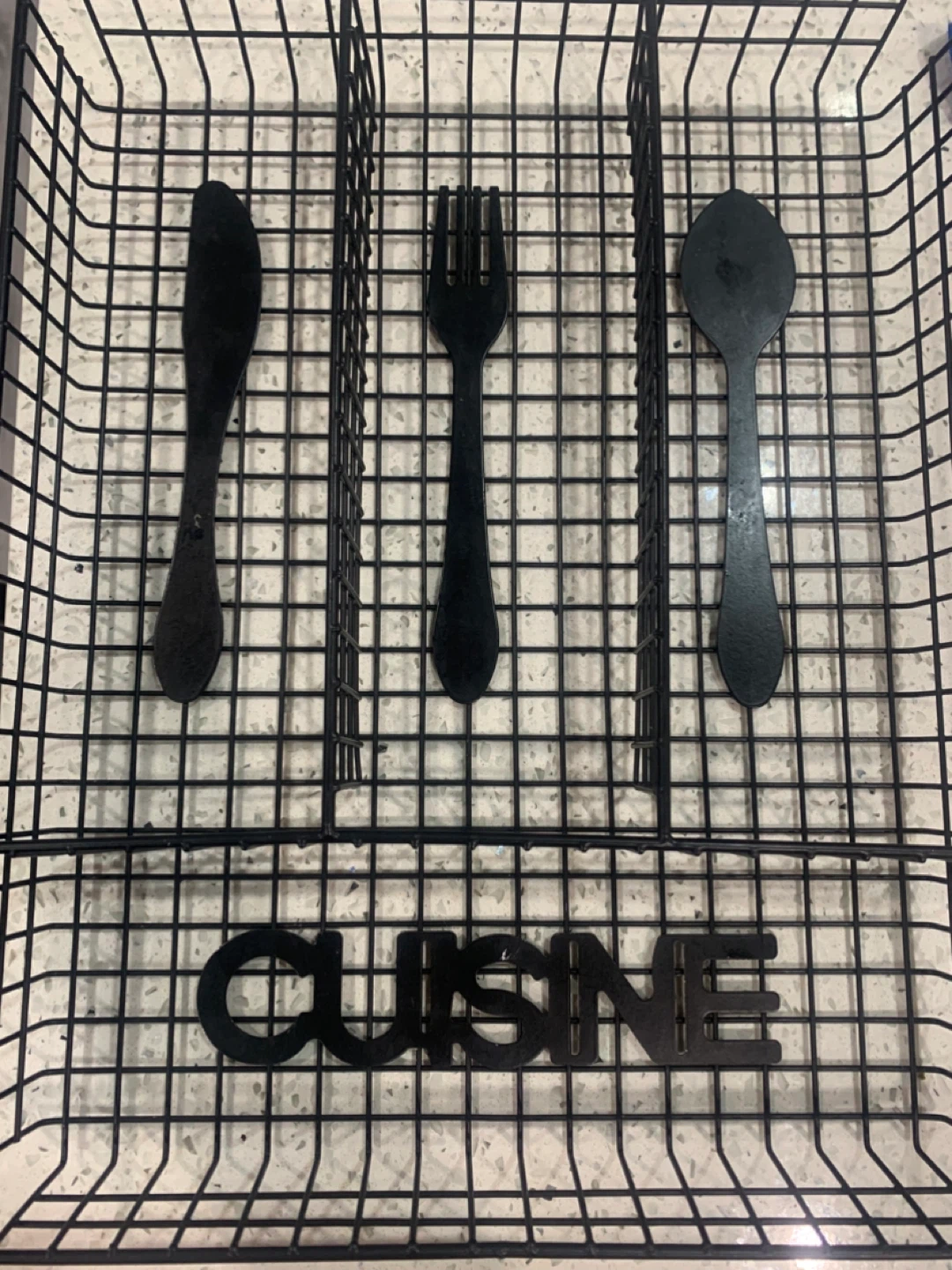Black Wire Cutlery Organizer