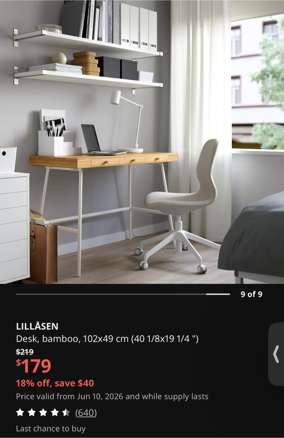 IKEA LILLASEN Desk - Pristine condition - photo 3
