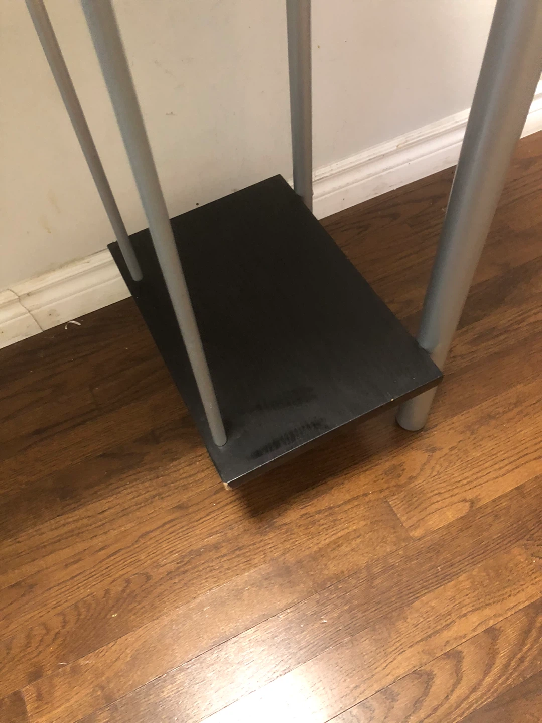 16x32x55 inch ikea Black Wood Top Side Table with Silver Legs - photo 2