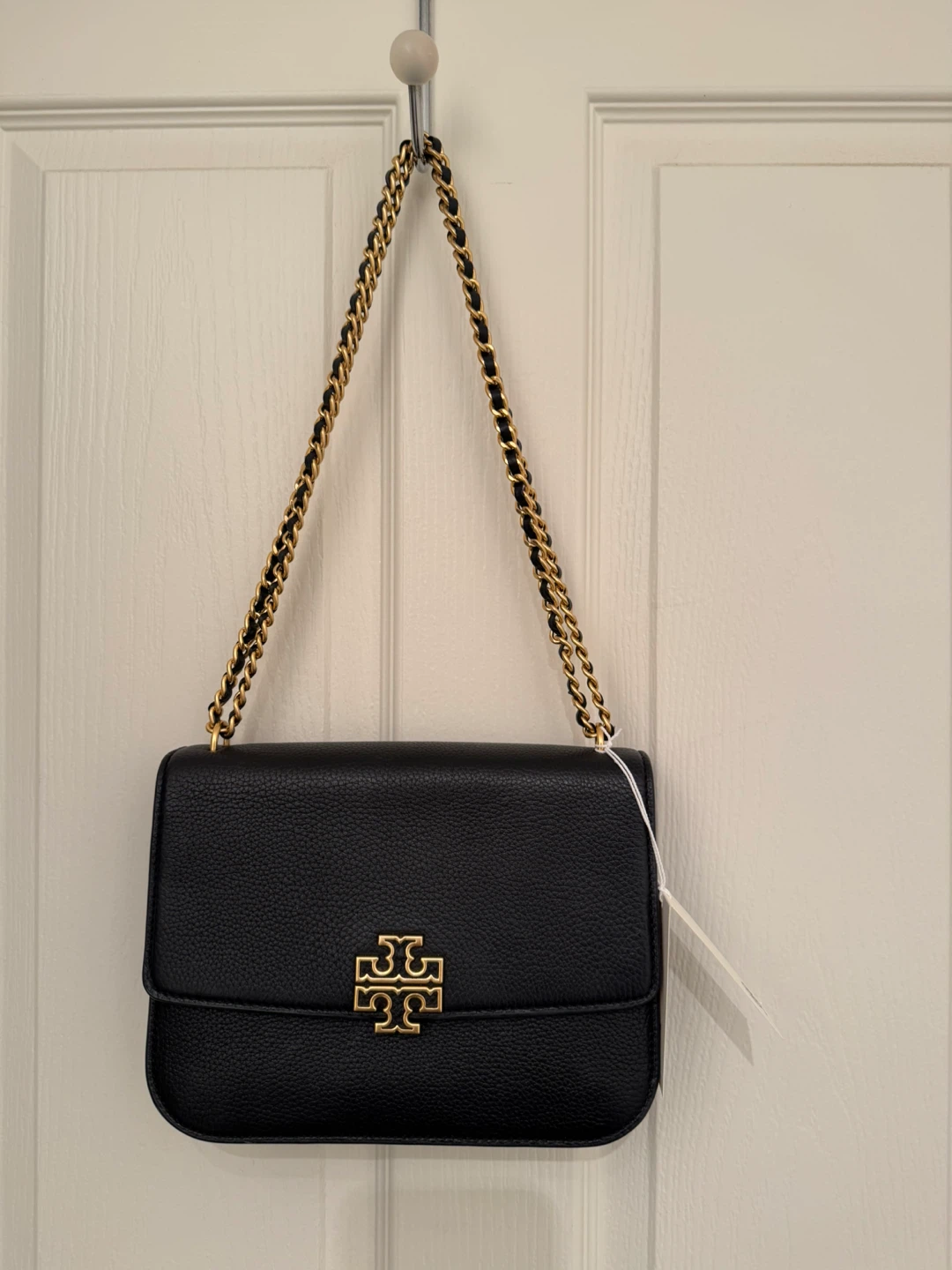 Authentic Tory Burch Britten Pebbled Adjustable Shoulder Bag - photo 3