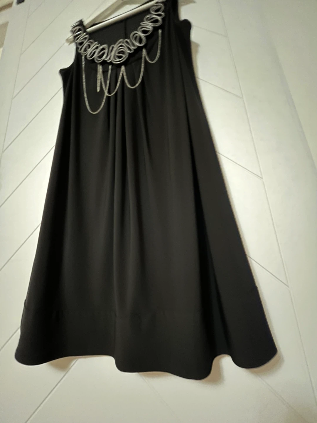 R&M Richards Black Dress with Zipper and Chain Detail Size 14 - photo 5