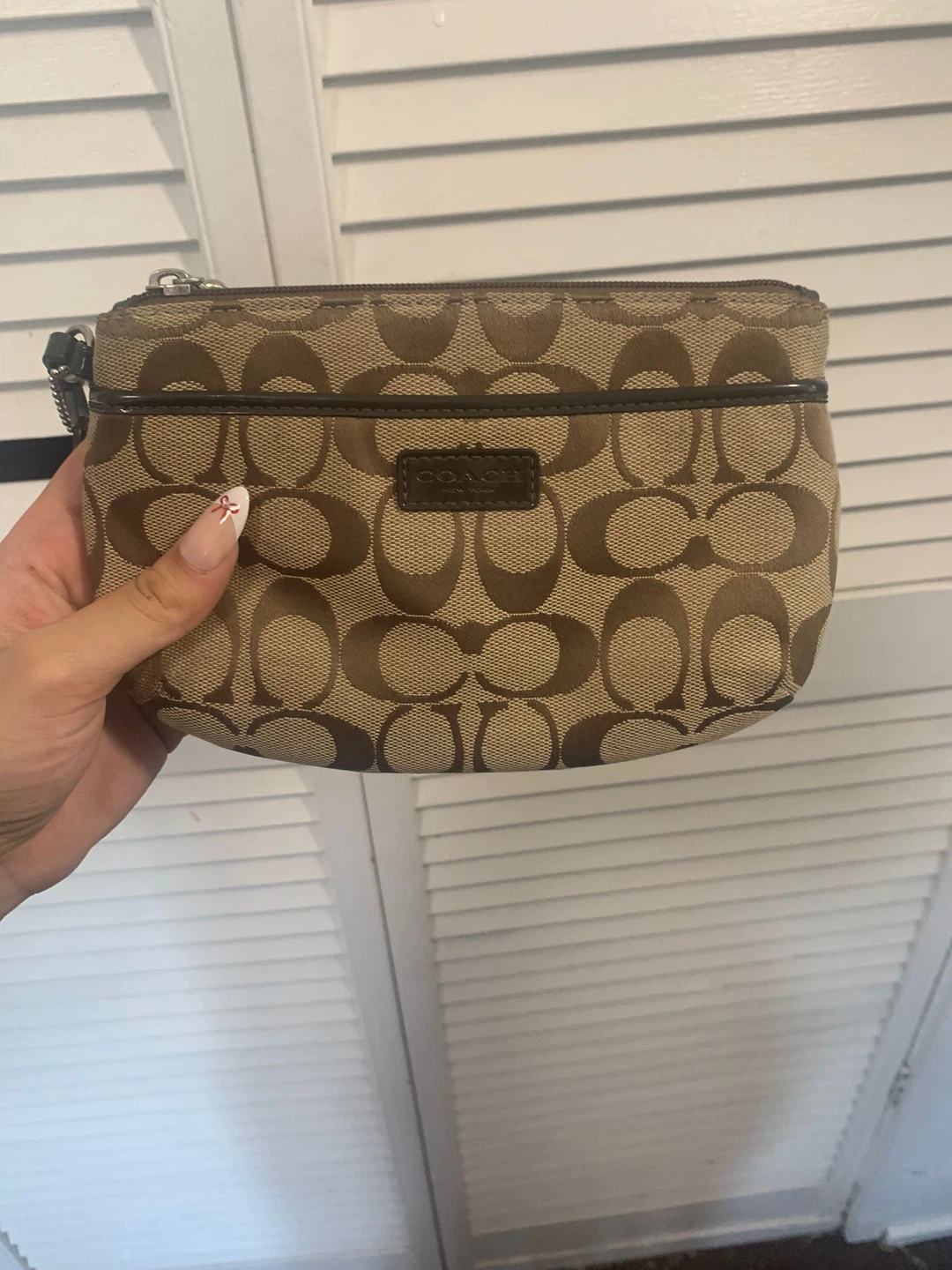 Coach Monogram Wristlet Pouch