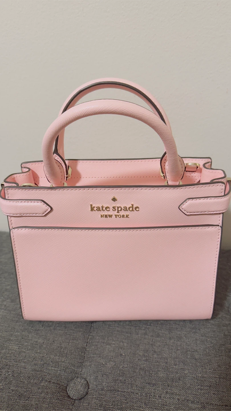 Kate Spade Chalk Pink Leather Satchel Bag with Gold Hardware