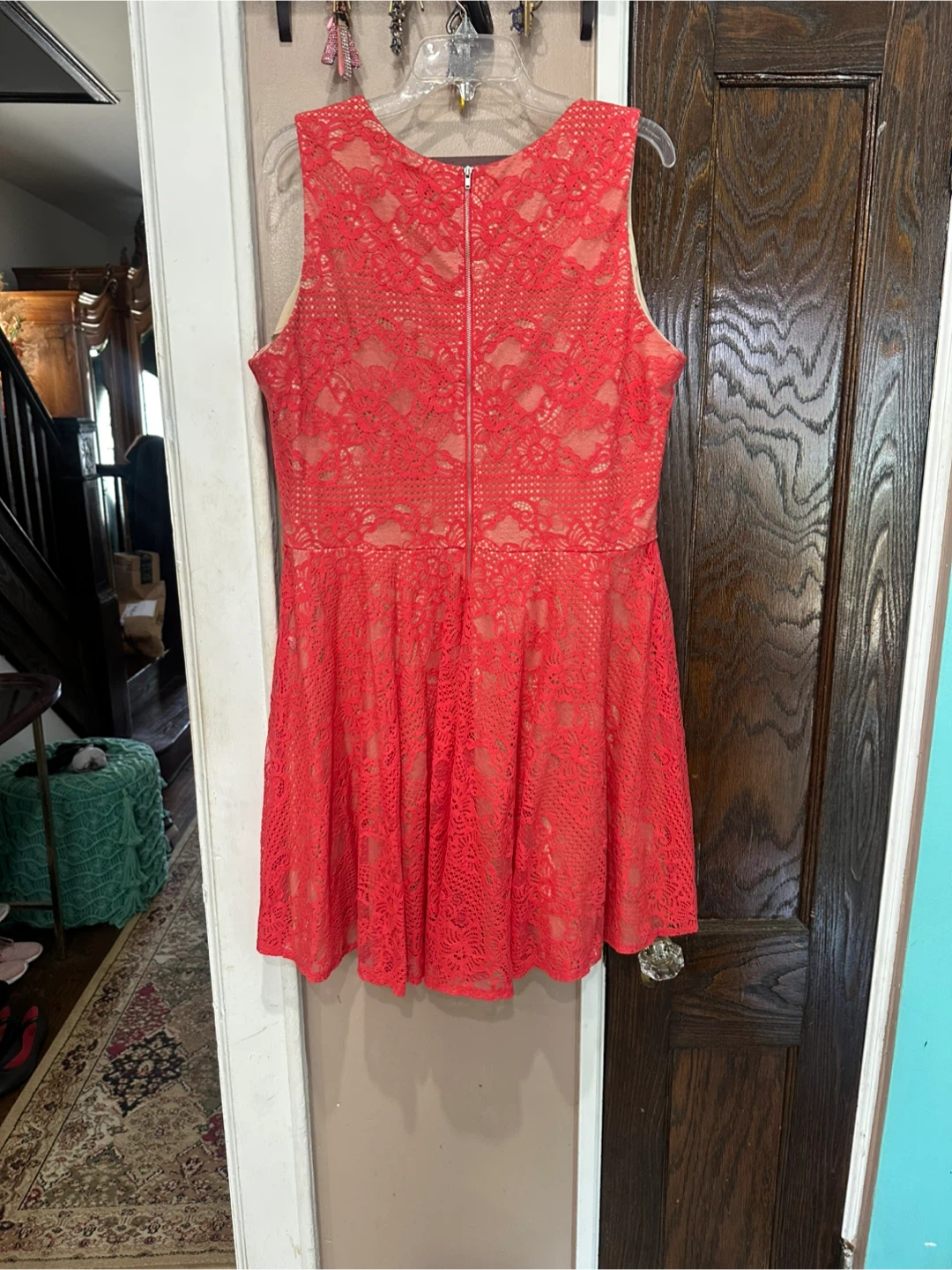 Danny and Nicole Coral Lace Fit and Flare Dress - photo 4